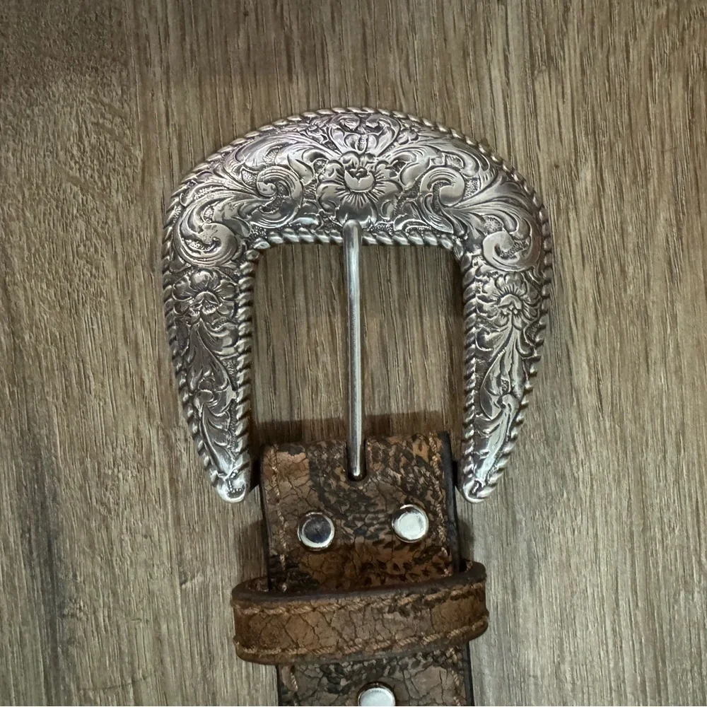 Nocona Belt co. Brown Leather Belt with Silver Buckle size - XL